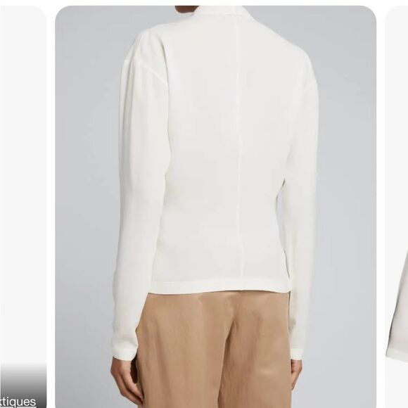 BRUNELLO CUCINELLI | NEW Waterfall Cream Wrap Silk Blouse Women’s Size Large - Picture 2 of 13